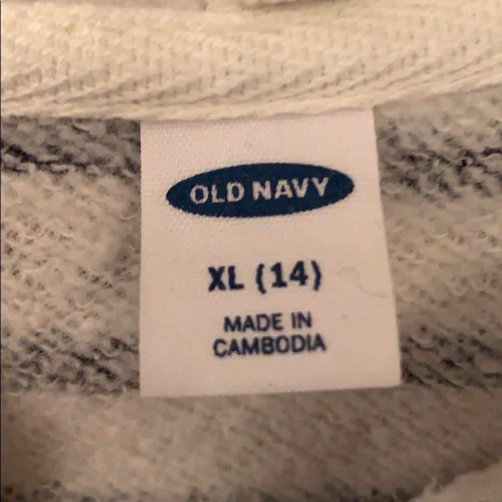 navel and white stripped zip-up sweatshirt - Picture 4 of 5